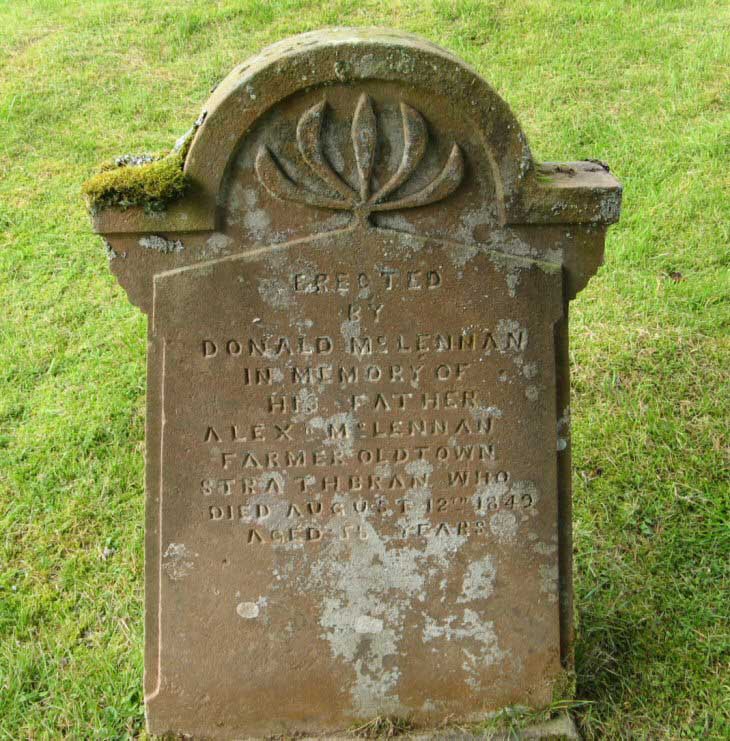 Photo of headstones/Alexander McLennan died 1849 headstone Strathbran Achanalt_thumb